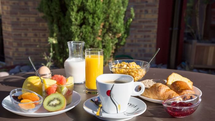 Close up of breakfast served at Hotel Novella Confort Nantes
