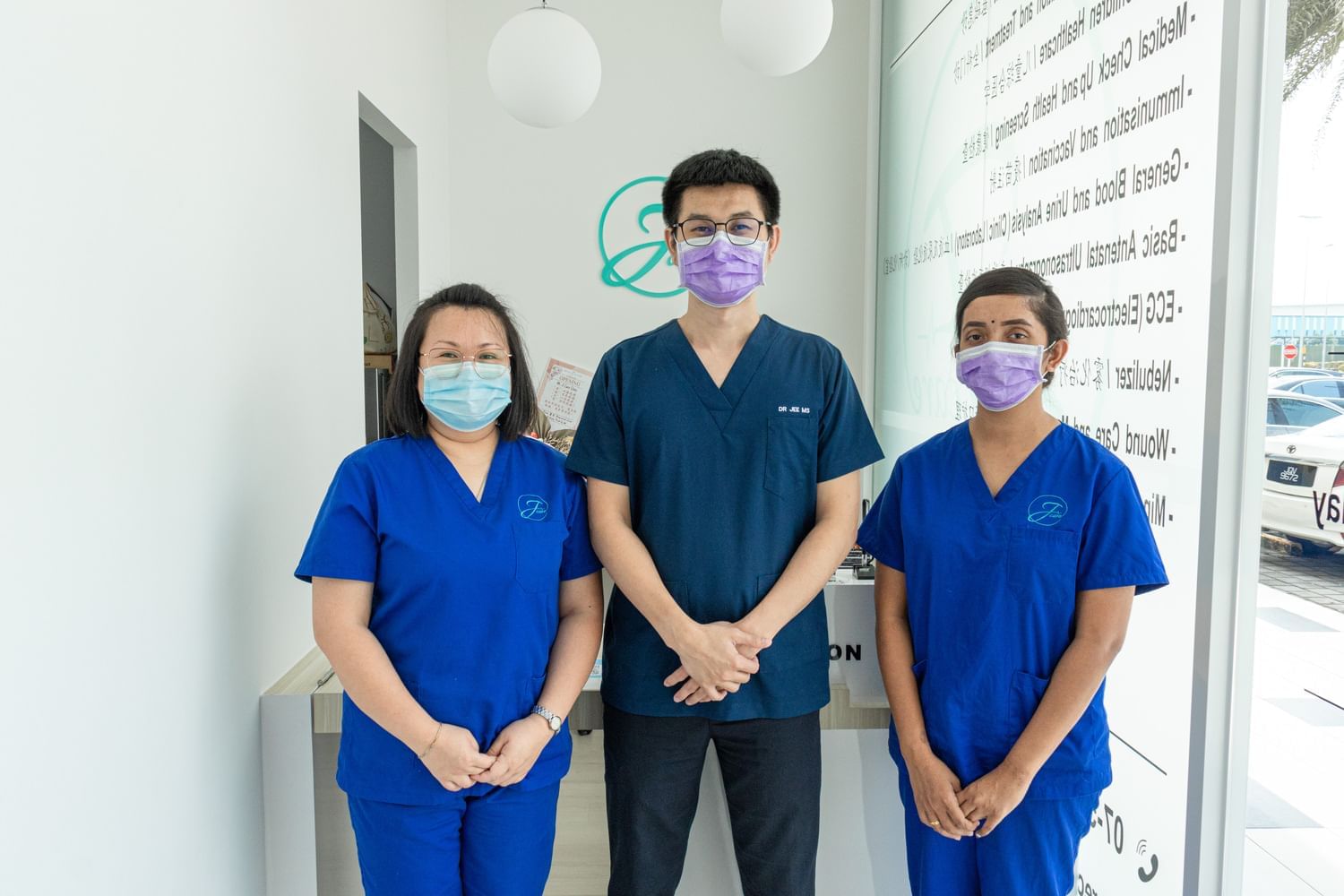 Healthcare professionals posing for an image in Sunway Boulevard 88 near Sunway Hotel Big Box