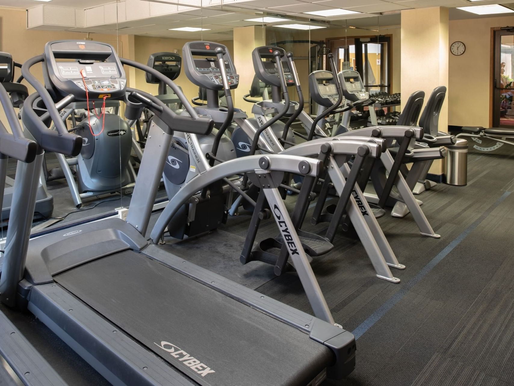Treadmills & other equipment at a gym in MCM Hotel Lubbock