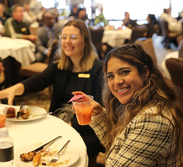 Guests enjoying the drinks at Stein Eriksen Lodge