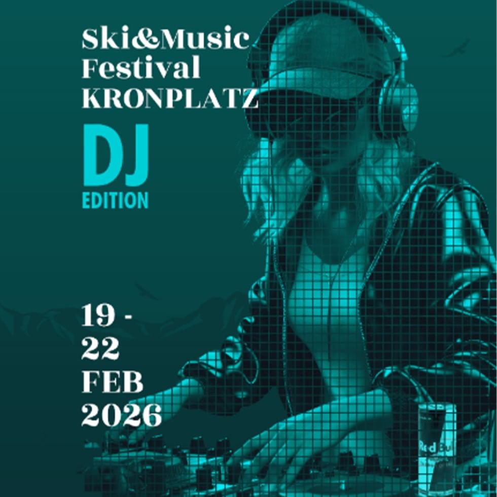DJ-Auftritt beim Ski & Music Festival Kronplatz vom 19.-22. Februar 2026.