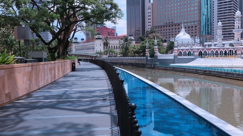 A walkway by the River of Life near Sunway Resort