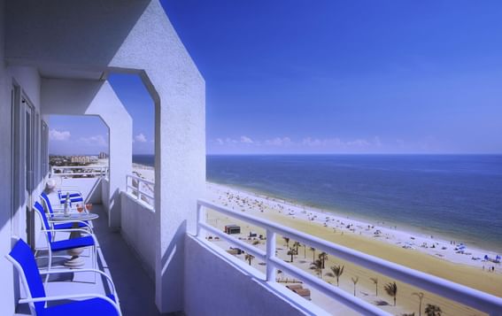 Balcony with view of the beach