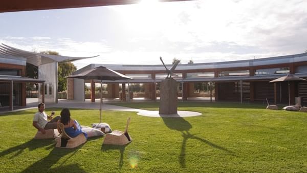 Couple sitting outdoor at Novotel Barossa Valley