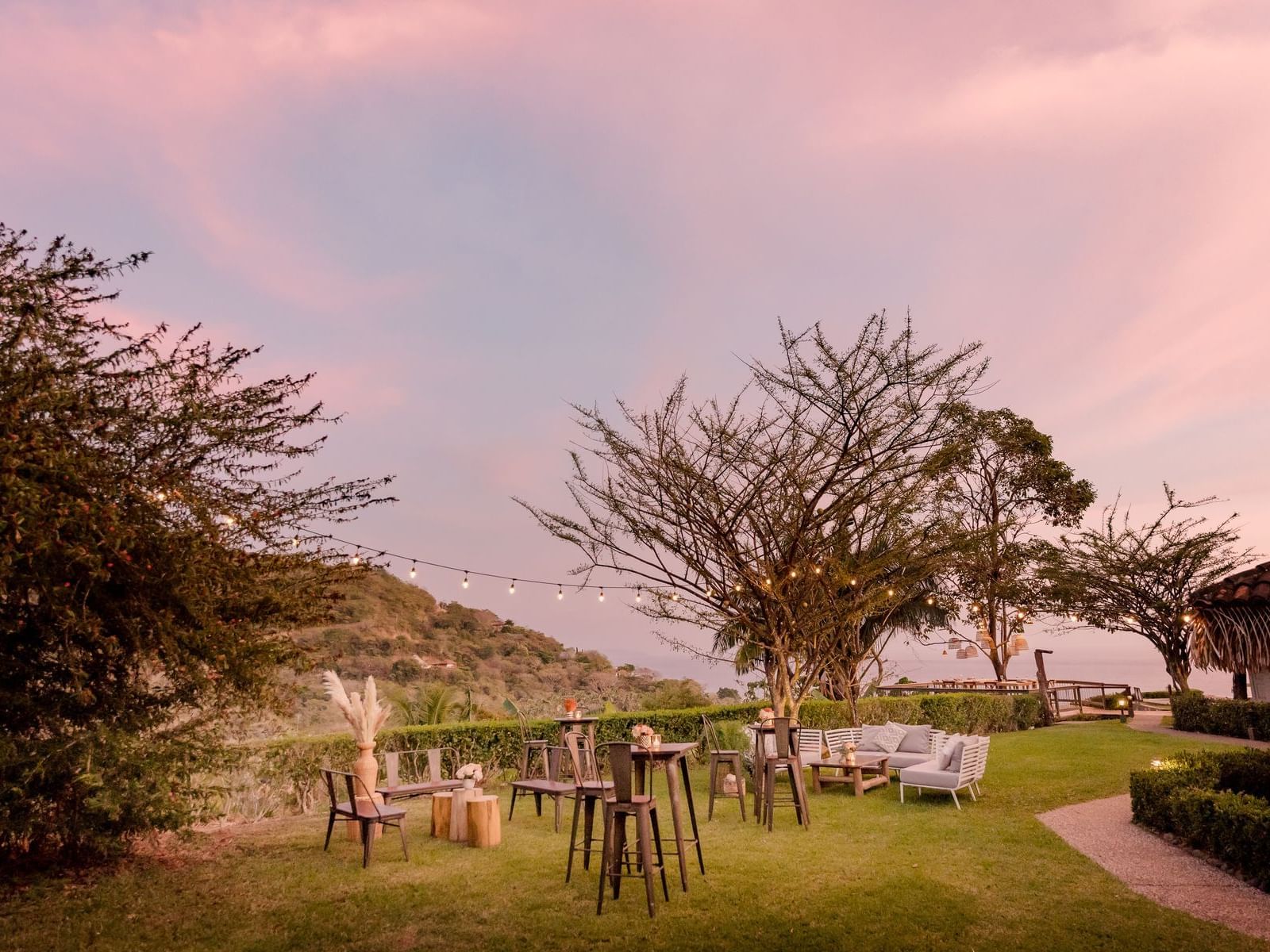 The outdoor Infinite Sunset dining area at Punta Islita Hotel