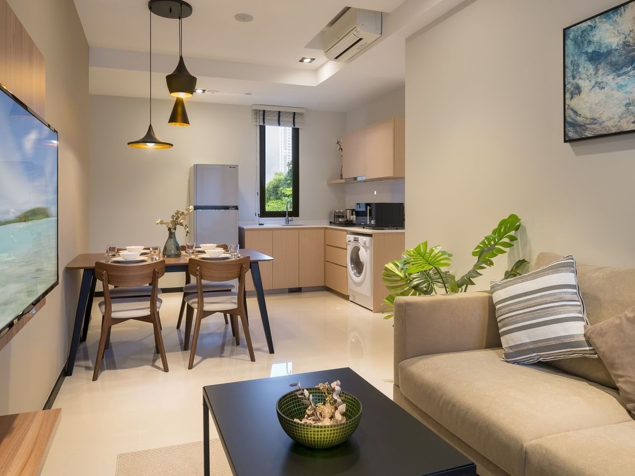 Living area in 2-Bedroom Apartment at Momentus Novena