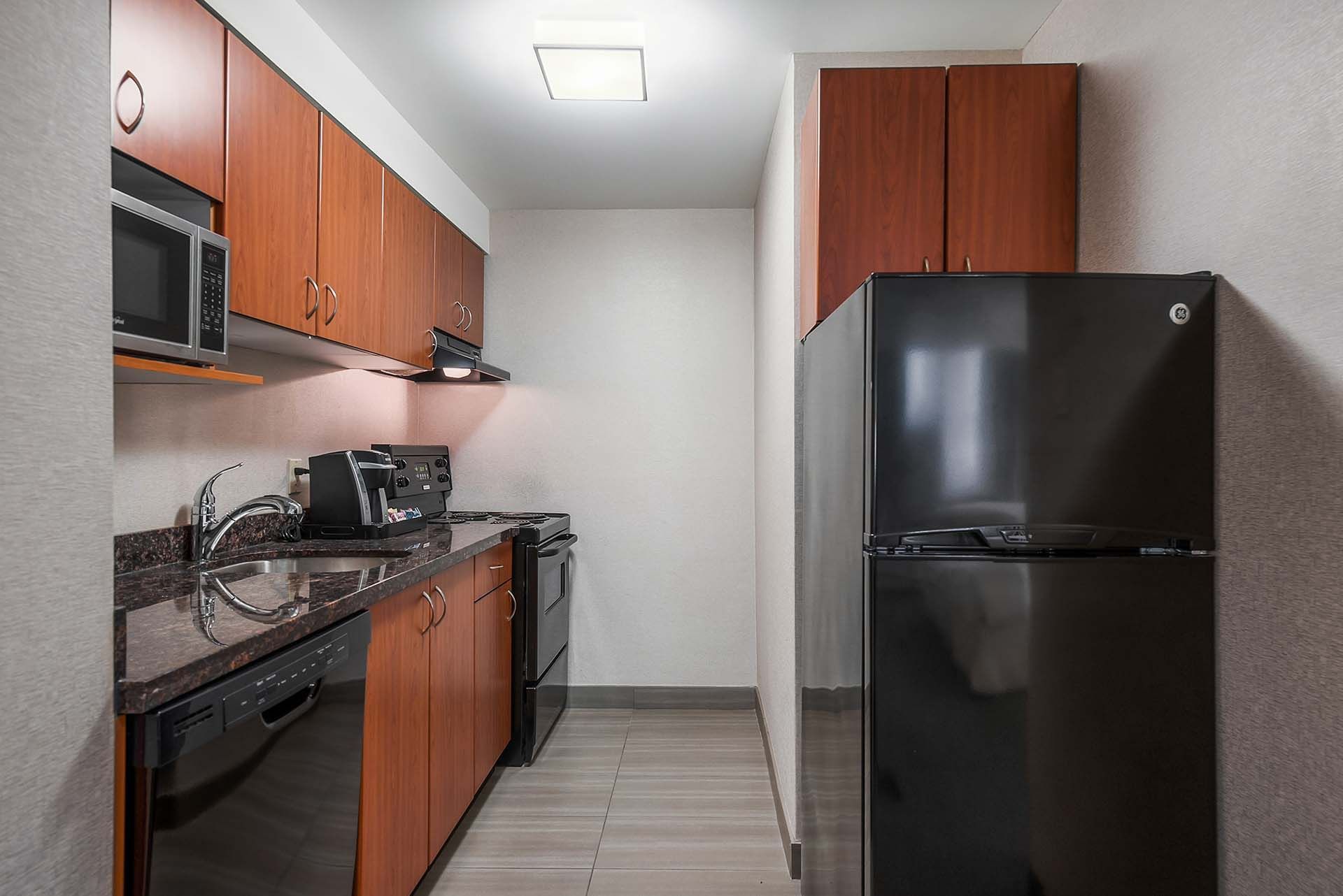 View of our full kitchen in our studio room