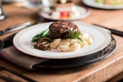 dinner plate with steak