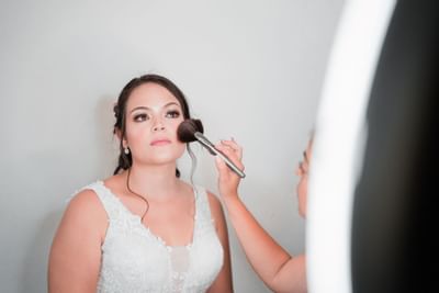 Bride preparing for her wedding