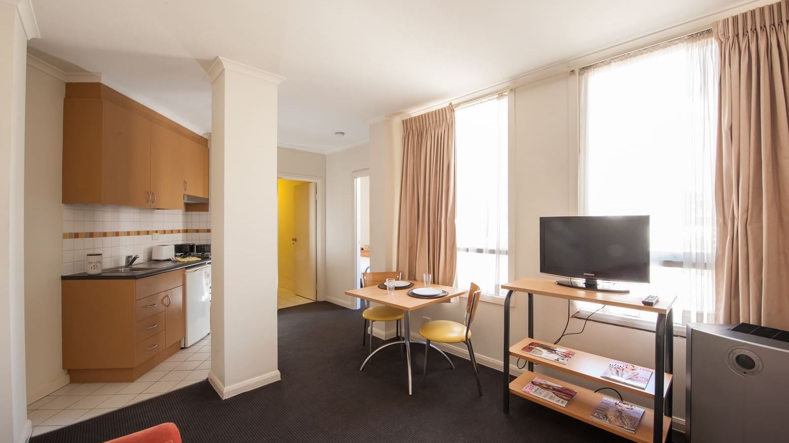 Living area in UniLodge on Flinders apartment