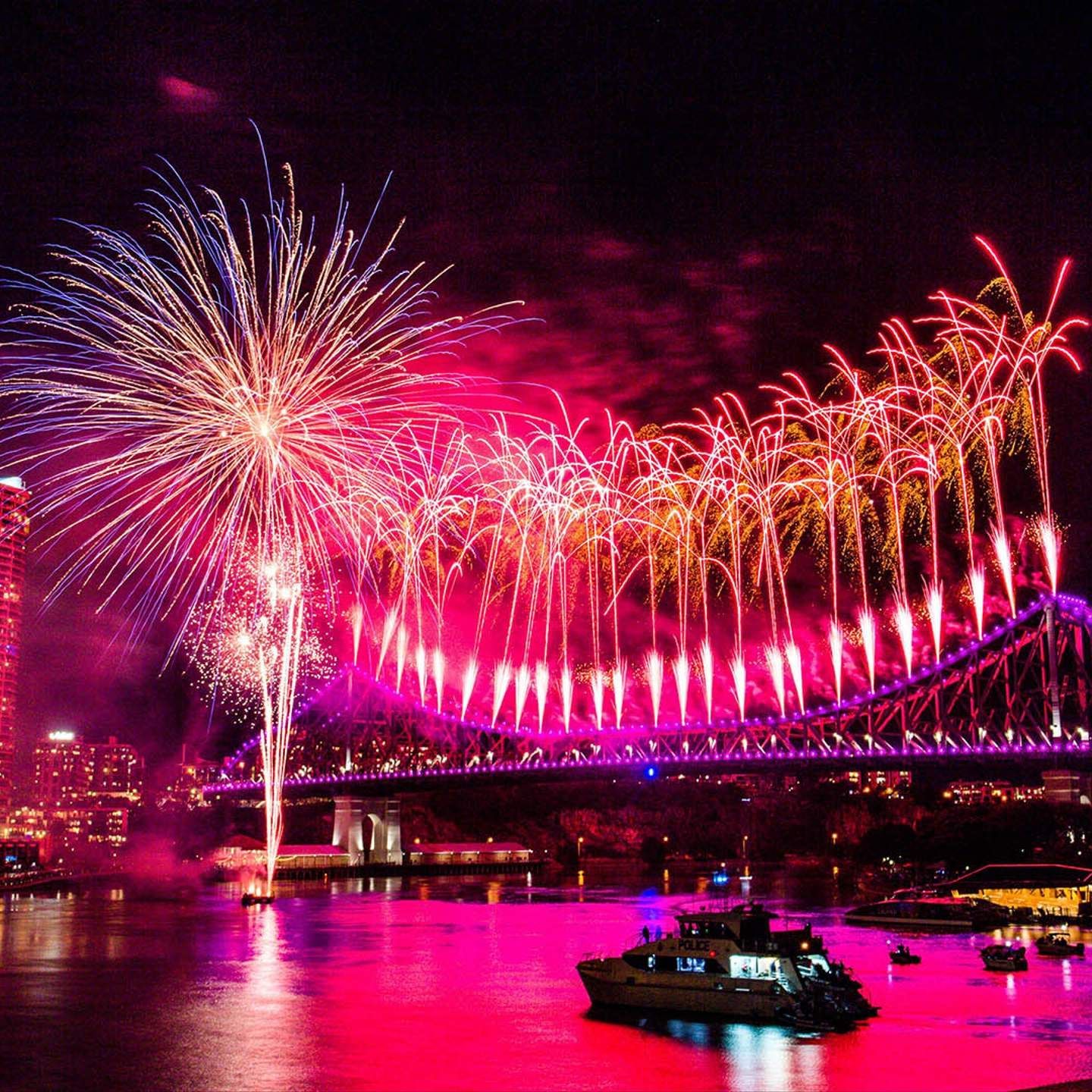 Fireworks in Riverfire 2024 poster near Royal on the Park Hotel