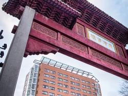 Low-angle view of the arch at China Town near Hotel Zero1