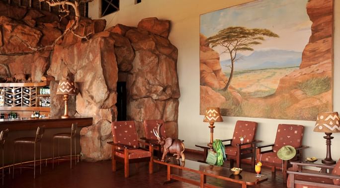 Sitting area in the lobby at Hotel Kilaguni Serena