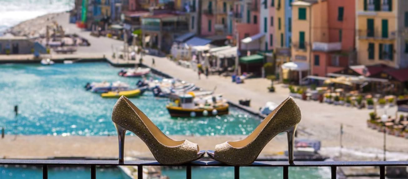 High heel court shoe on the fence -  Grand Hotel Portovenere 