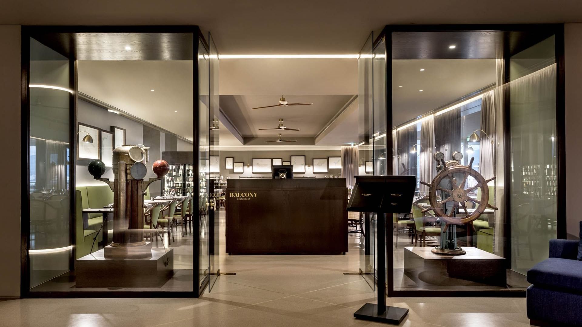 Monuments showcased by the front desk in Balcony Restaurant at Grand Hotel Açores Atlântico