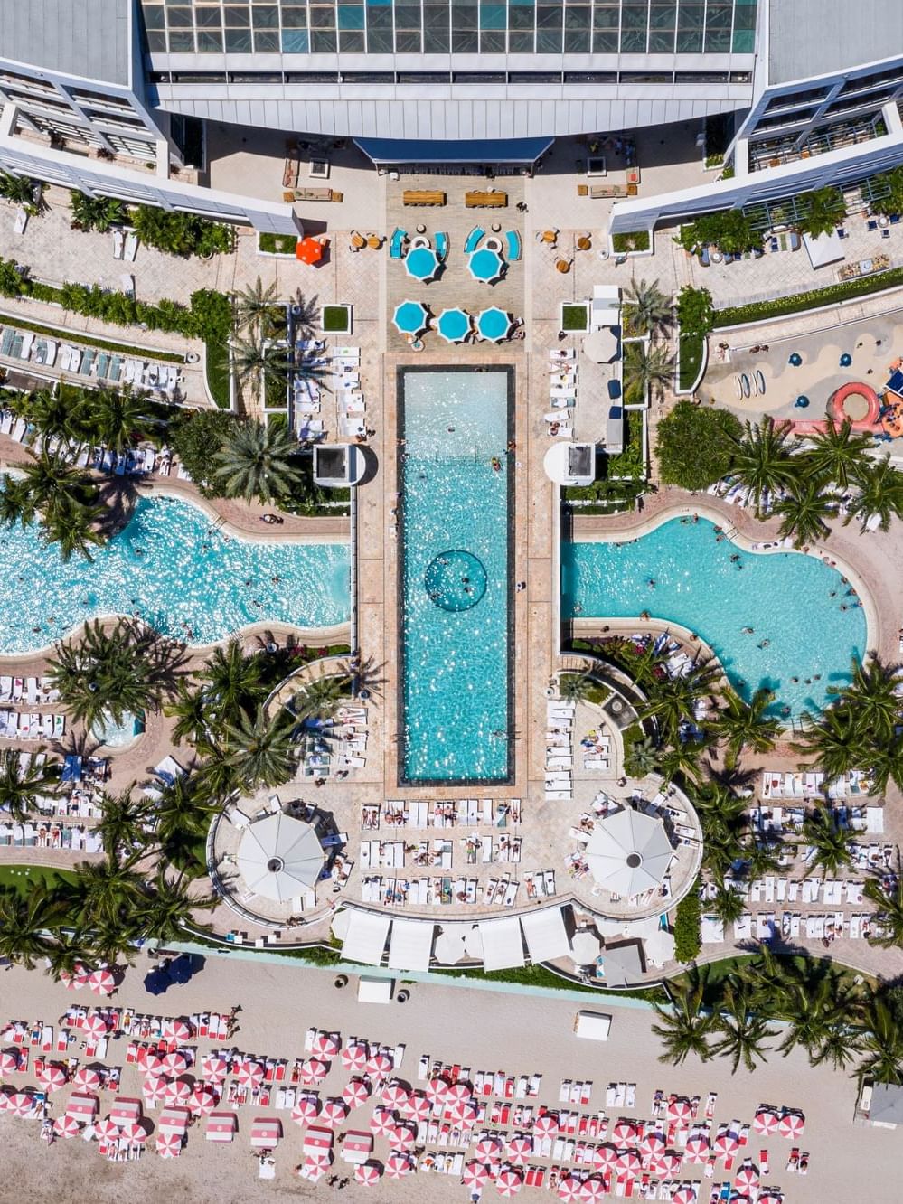 Aerial view of The Diplomat Resort with the beach
