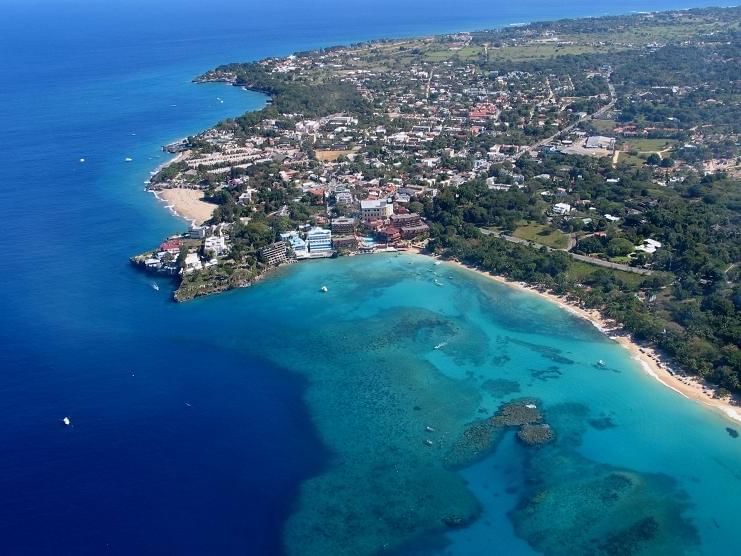 Aerial view of Sosua Beach near Blue JackTar Hotel