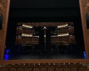 Steinmetz Hall facing the stage where the cassette lies. 