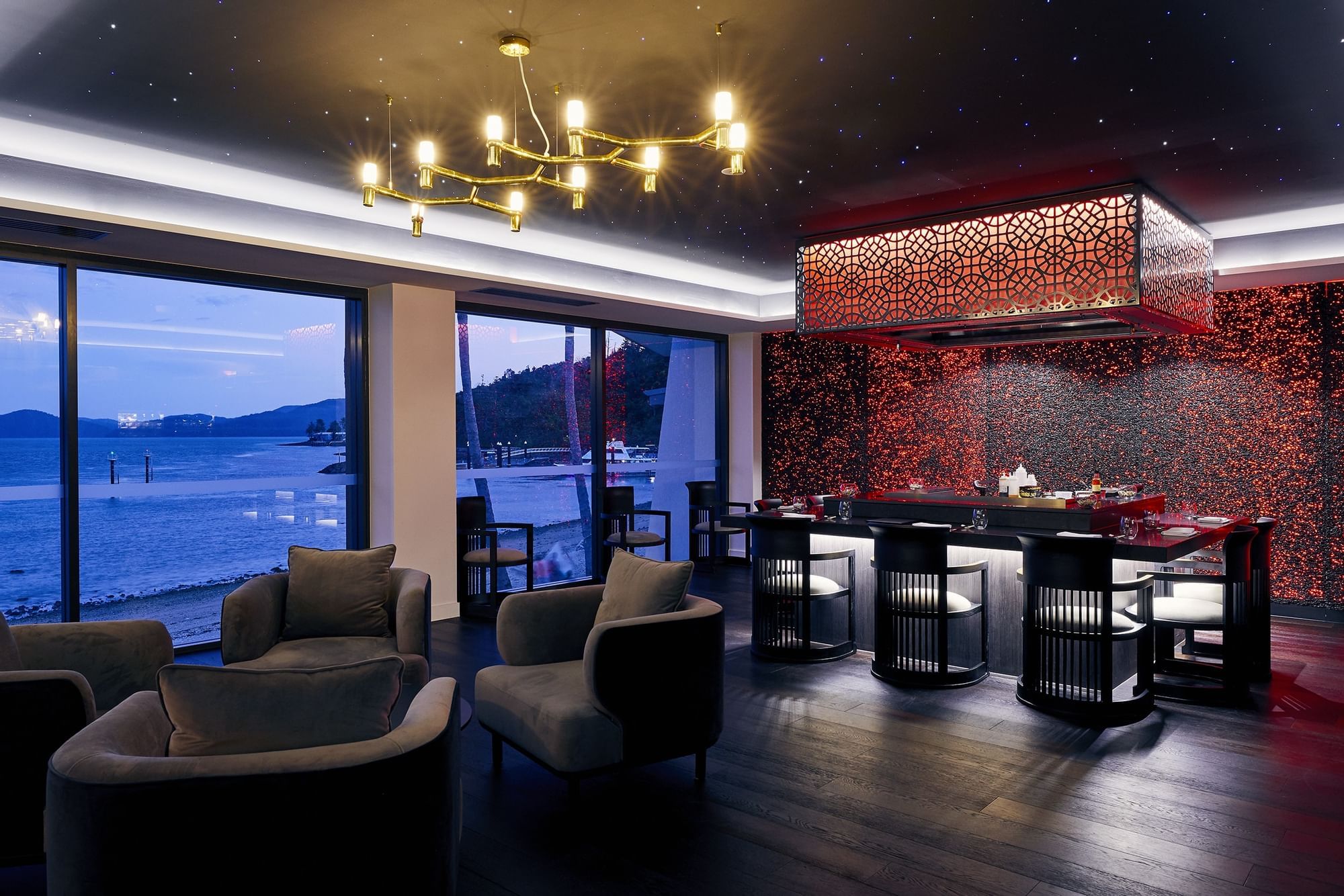 Bar area in Infinity Restaurant at Daydream Island Resort