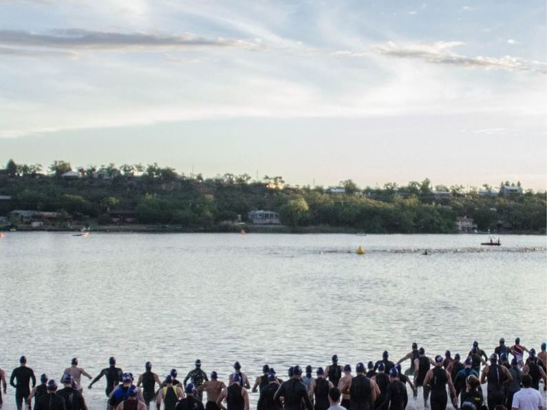 Swimmers at Buffalo Springs Lake near MCM Hotel Lubbock