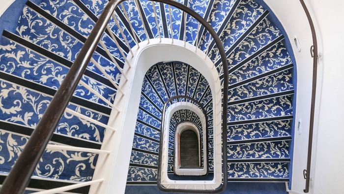 Hotel stair case at Des orangers