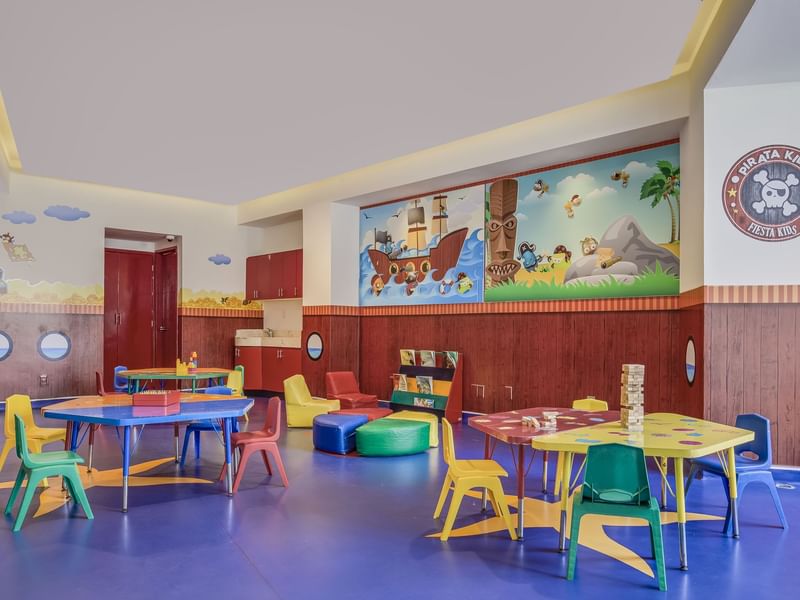 Table & chairs in a Fiesta Kids Club at FA Hotels & Resorts