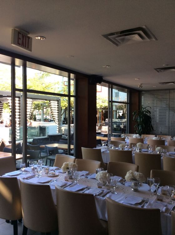 Dining area for special events at Granville Island Hotel 