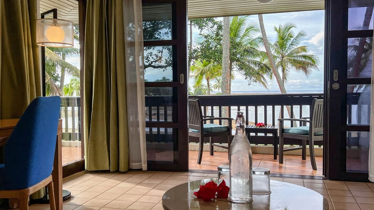 Suite with balcony and ocean view at The Naviti Resort in Korolevu.
