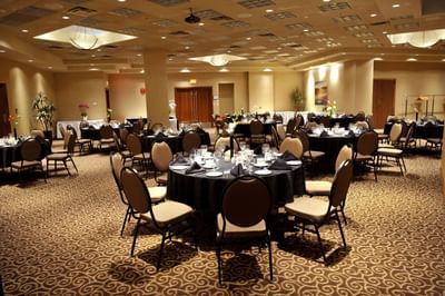 Dining tables in large room