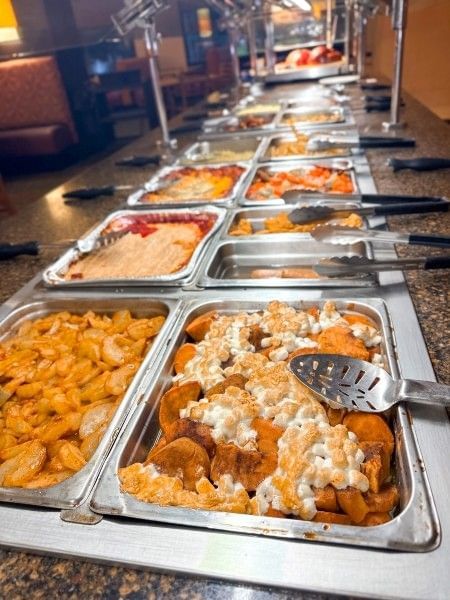 A bountiful buffet spread at Rosen Inn International's Christmas Eve dinner buffet at Fountain View Cafe in Orlando.