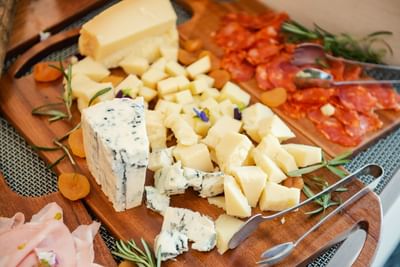 Variety of cheese cubes & prosciutto at Hanoi Daewoo Hotel