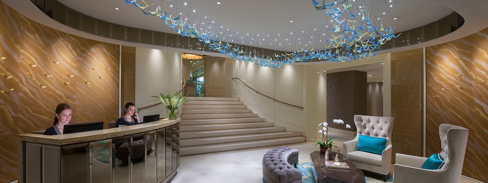 Reception area & lobby in crown spa at Crown Hotels Group