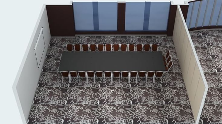 Conference tables setup for event at Novotel Melbourne