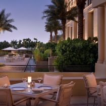 Dining area in Vanitas restaurant Terrace at Palazzo Versace