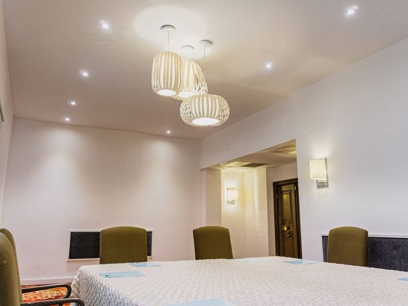 Close-up of a conference table in Don Arturro at Gamma Hotels