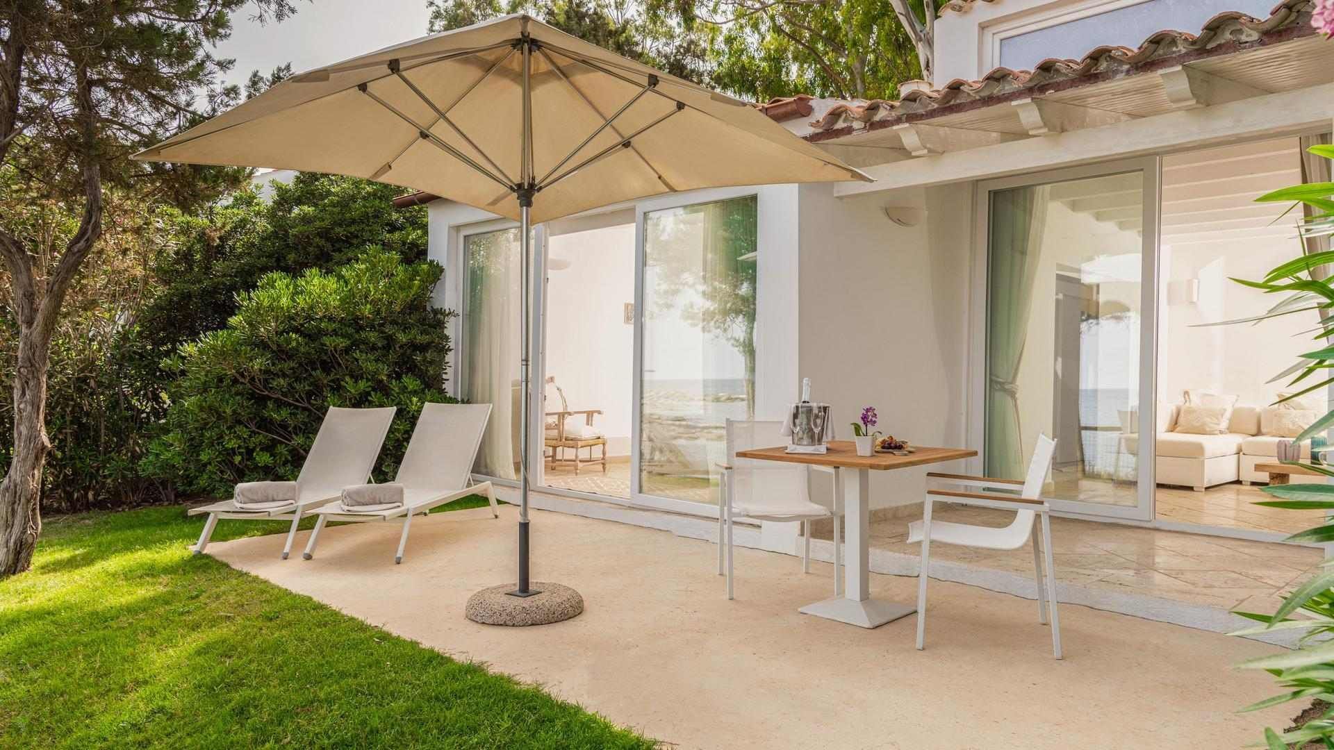 Patio area, Family Villa with sea view at Falkensteiner Hotels