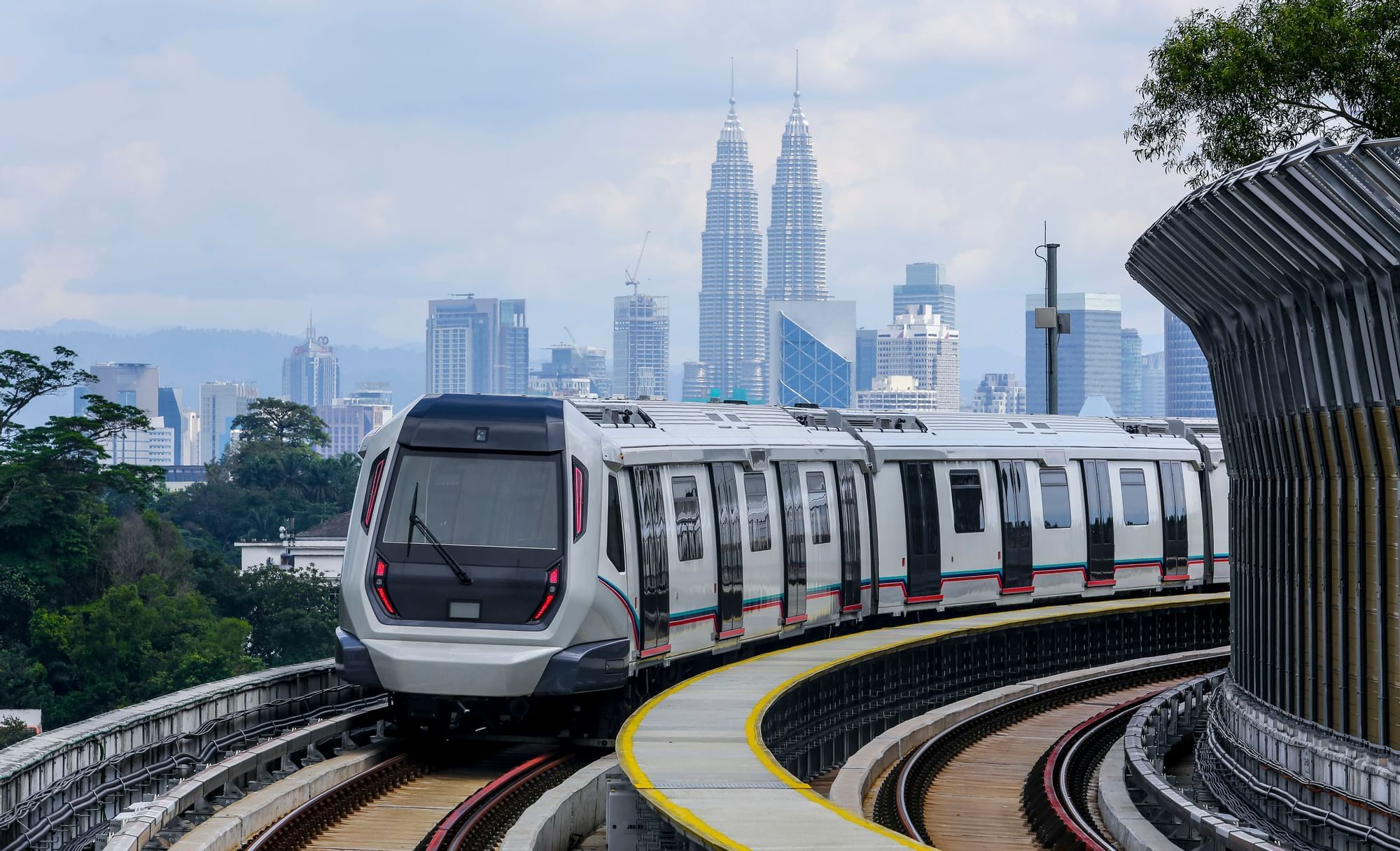 LRT on track in Kuala Lumpur near Sunway Putra Hotel