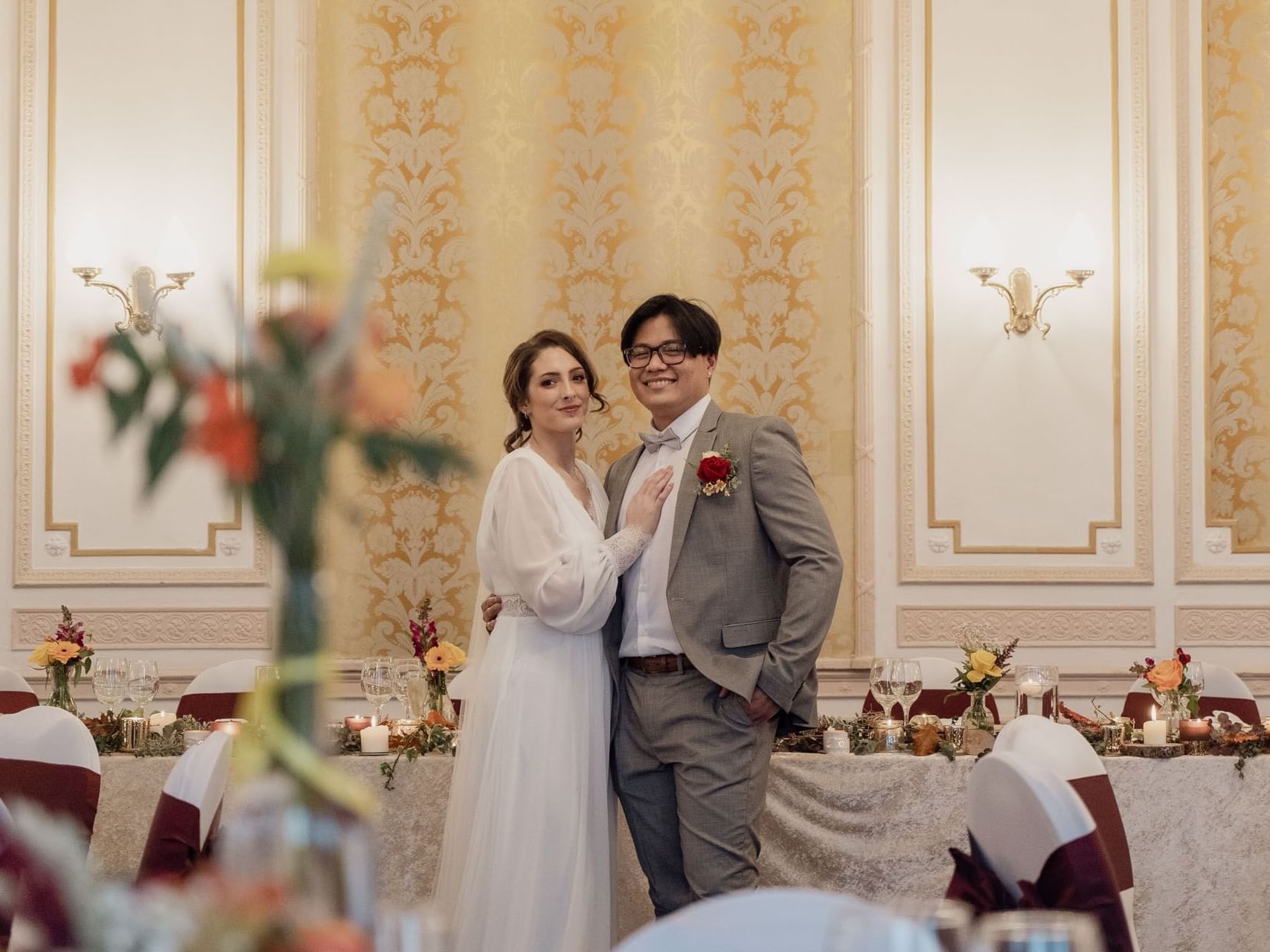Wedding couple in dining area, The Imperial Hotel  Blackpool