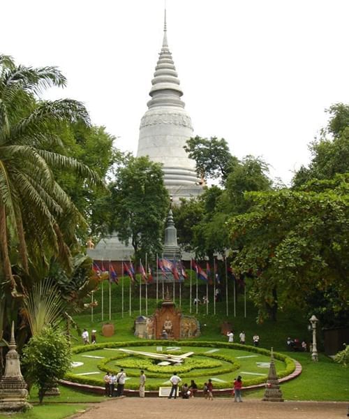 Distant view of the Wat Phnom Pagoda near Sunway Hotel Phnom Penh