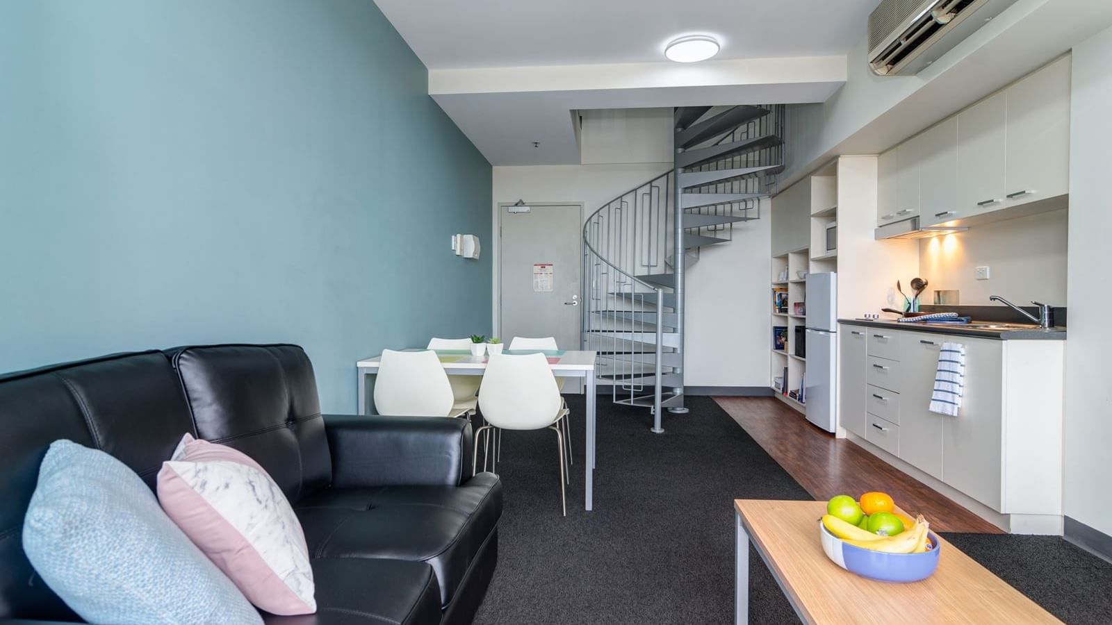 Living Area and Kitchen