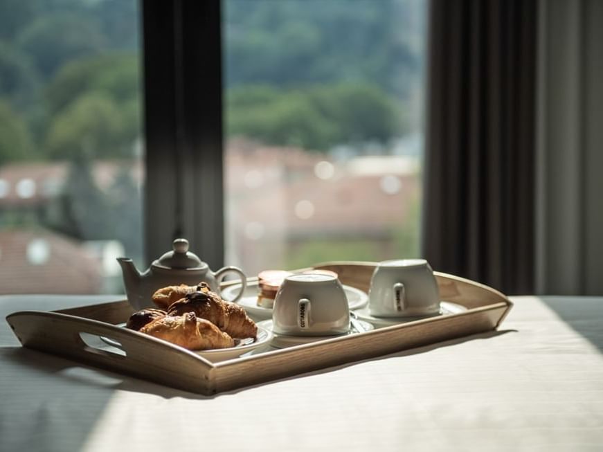 In room breakfast with croissant, Duparc Contemporary Suites