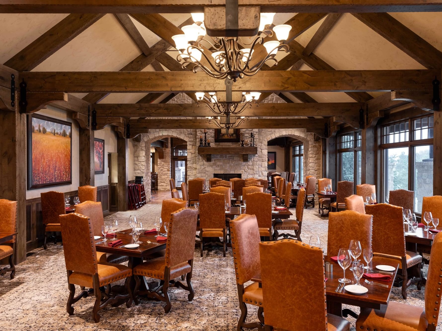 Indoor dining area for The Summit restaurant at Shangri La Resort and Golf Club