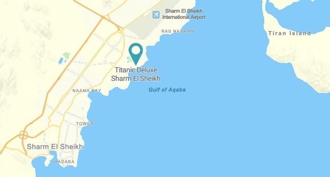 Map showing the location of Titanic Deluxe Sharm El Sheikh near Sharm El Sheikh International Airport