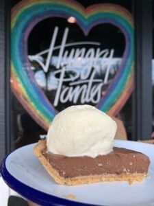 A chocolate cream pie served, Hungry Pants, Rosen Inn Universal