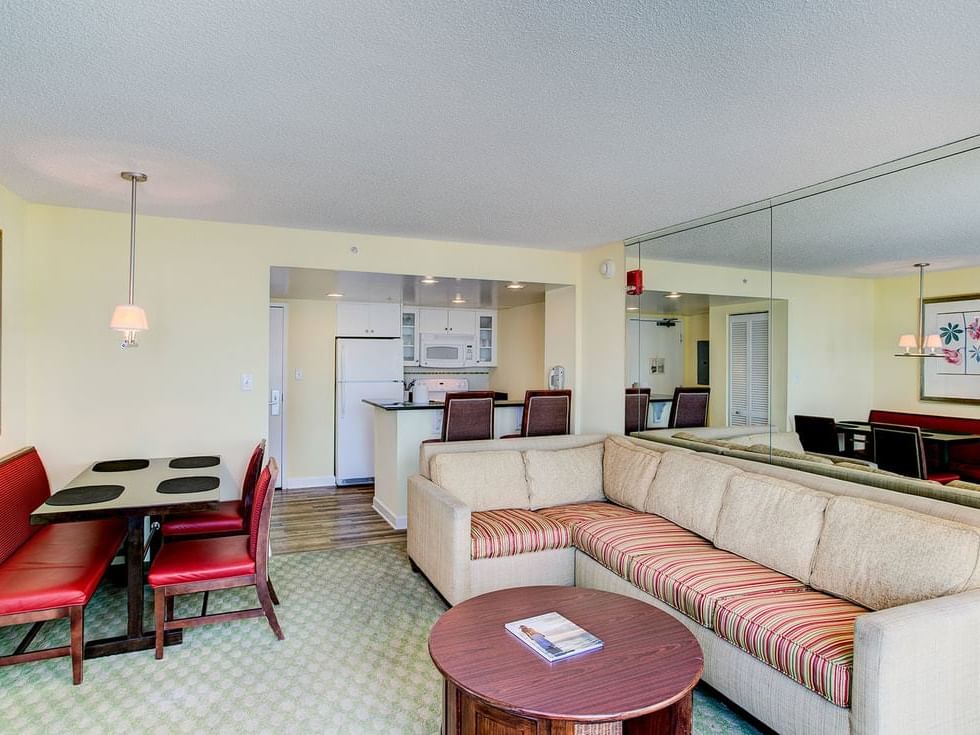 Partial ocean view one bedroom suite at Diamond Resorts Virginia Beach