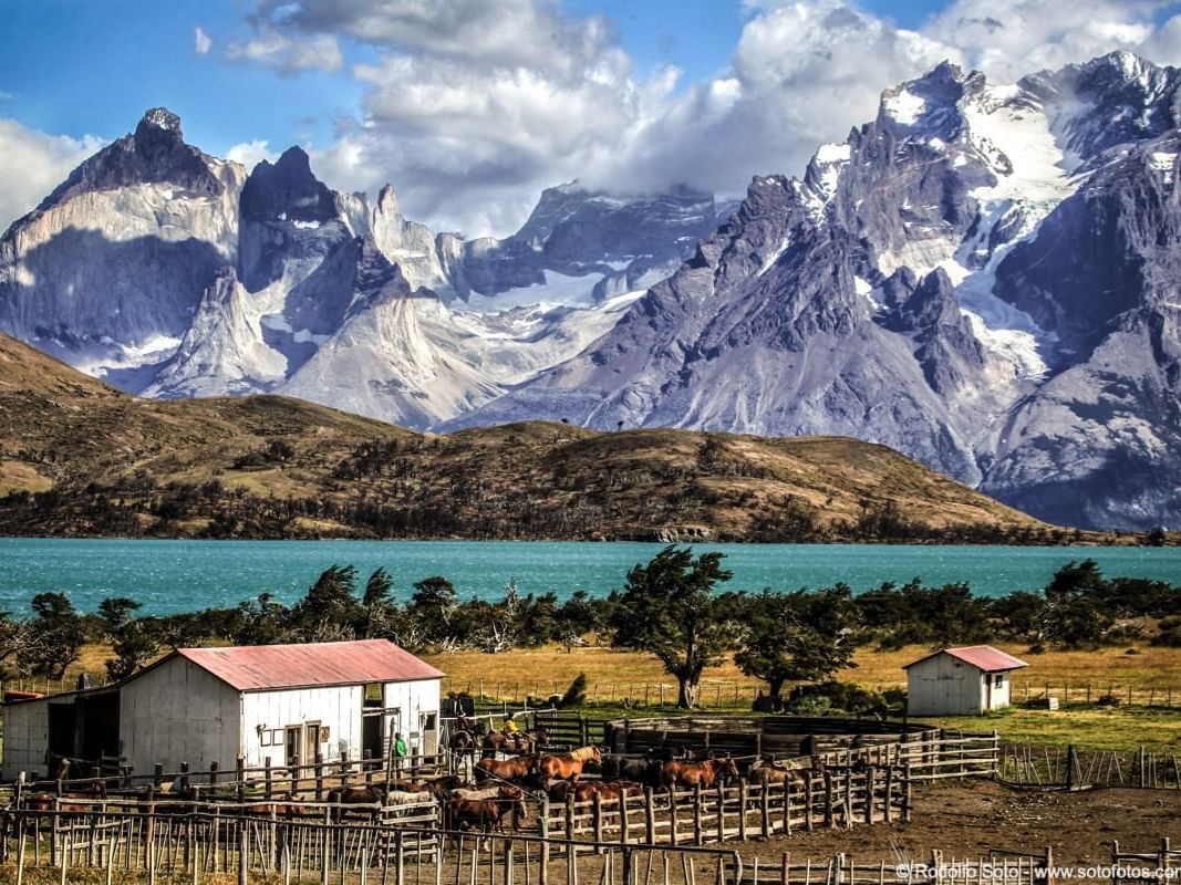 A ranch in valleys of Torres del Paine near Hoteles Australis