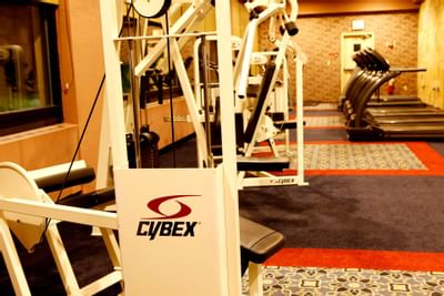 Fully equipped gymnasium at Honor’s Haven Retreat