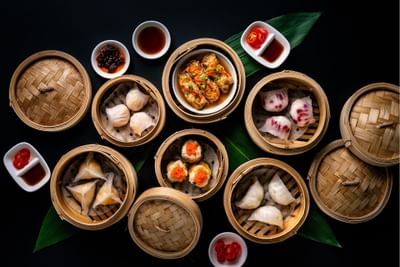 Various food arranged at Carlton Hotel Bangkok Sukhumvit