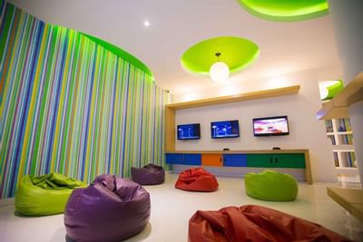 Bean bags in Kids' play area at Buenaventura Grand Hotel