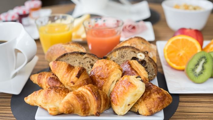 Closeup of a breakfast meal served at Hotel Napoleon
